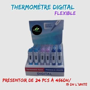 💫THERMOMÈTRE DIGITAL FLEXIBLE:(PRÉSENTOIR DE 24PCS)/19 dh u.
