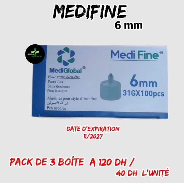 medifine 6mm [pack de 3 pcs]