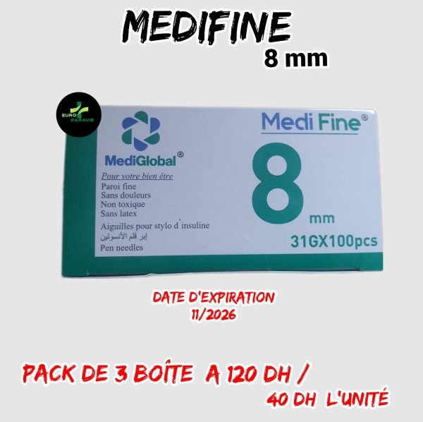 medifine 8mm [pack de 3 pcs]