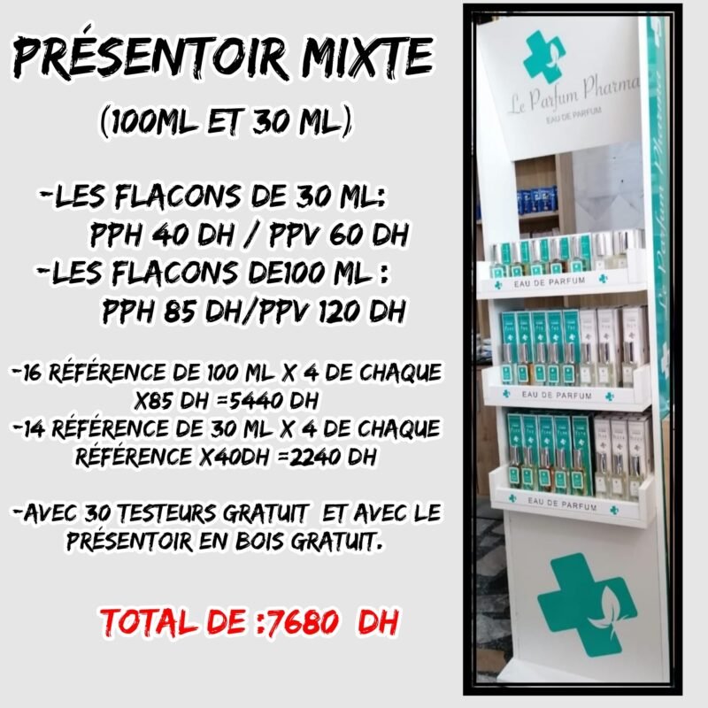 💫Le parfum pharma :[Présentoir mixte]
-Flacon de 100ml et 30 ml-