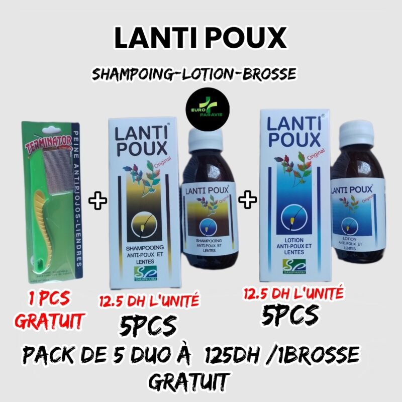 💫Anti Poux[( pack de 5 Duo) +brosse  gratuit)]