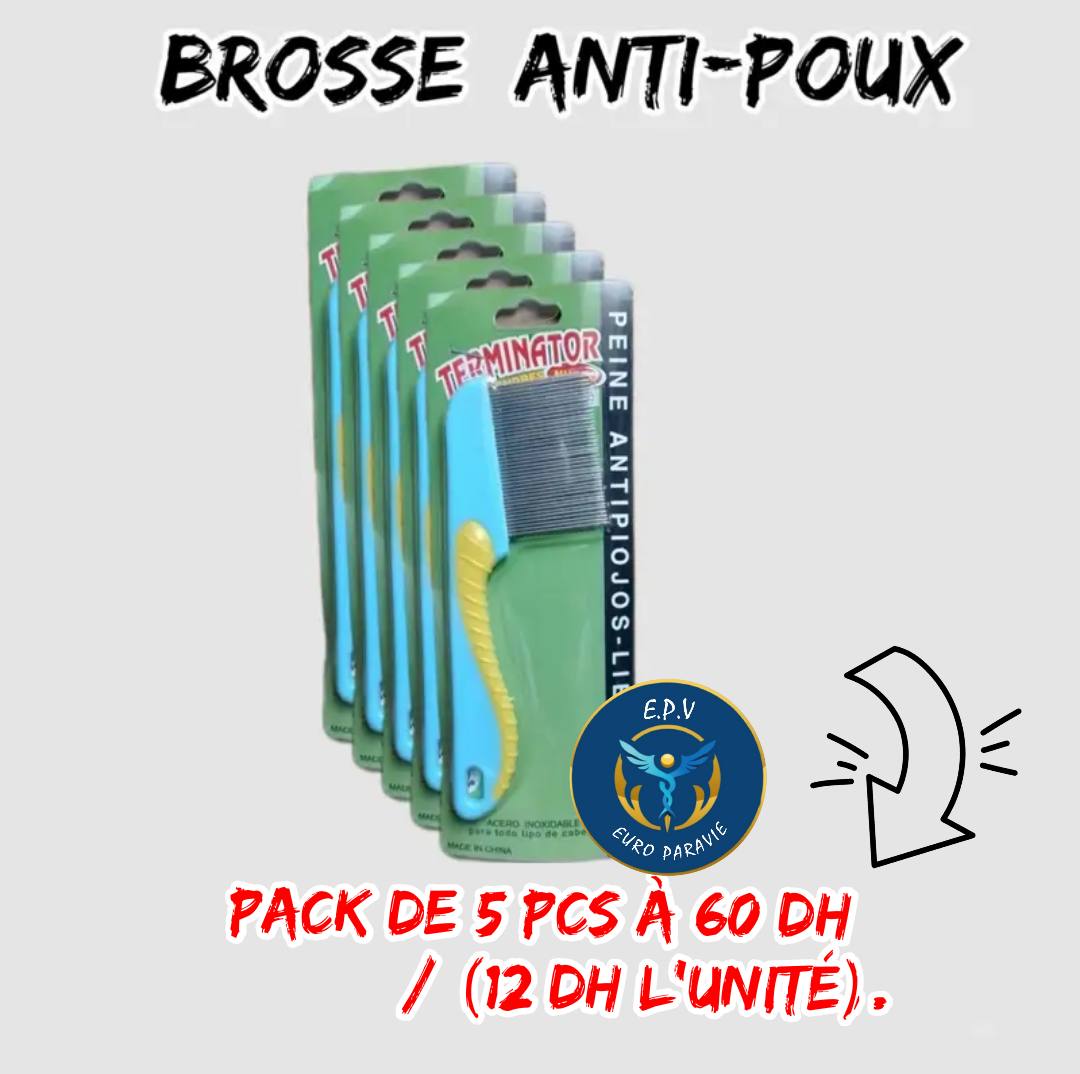 💫BROSSE ANTI-POUX (pack de 5 pcs/12 dh l'unité).