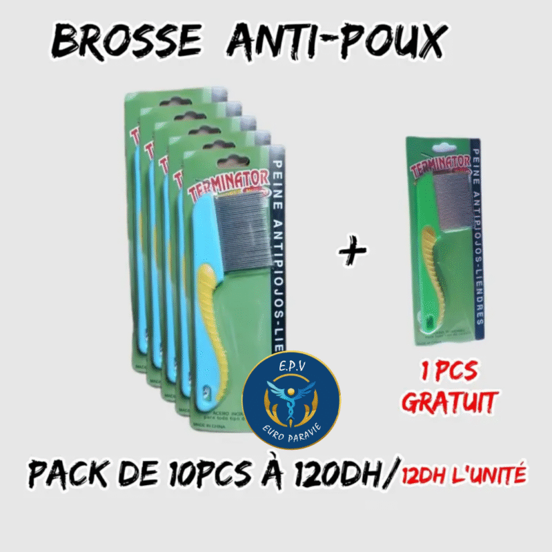 BROSSE ANTI-POUX 10PCS + 1 GRATUIT