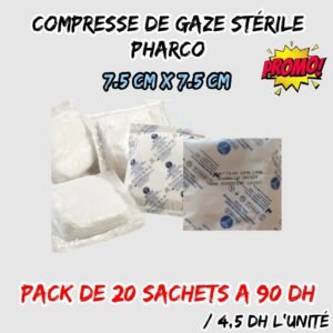 COMPRESSES DE GAZE STÉRILE PHARCO 7.5 CM X 7.5 CM