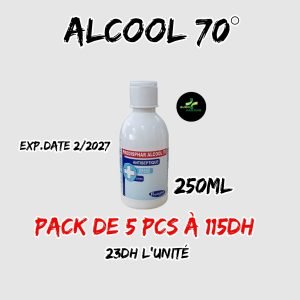 💫Alcool 70° 250ML [ PACK DE 5 PCS]/ (23 dh U)