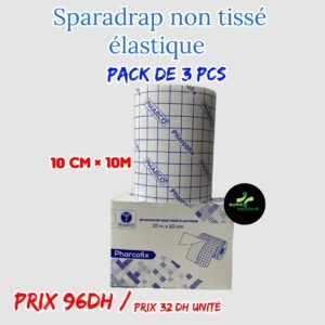 💫SPARADRAP NON TISSÉ ÉLASTIQUE. (10cmx10m) Pack de 3 Pcs.