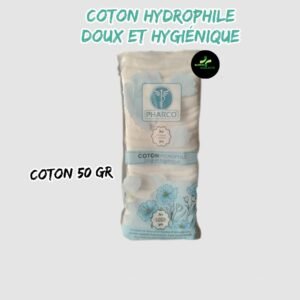 💫COTON HYDROPHILE DOUX ET HYGIÉNIQUE.-50 GR-(pack de 10 PCS) 7 DH.