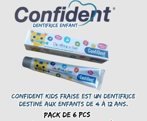 💫Dentifrice Confident  kids [pack de 6 pcs] Enfant(6 à12 ans)/(11,5 dh U).