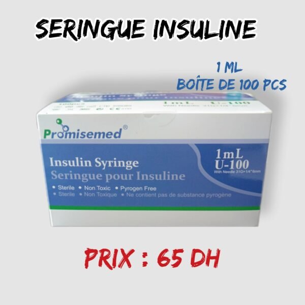 💫SERINGUE INSULINE 1ml/(Boîte de 100 unité).