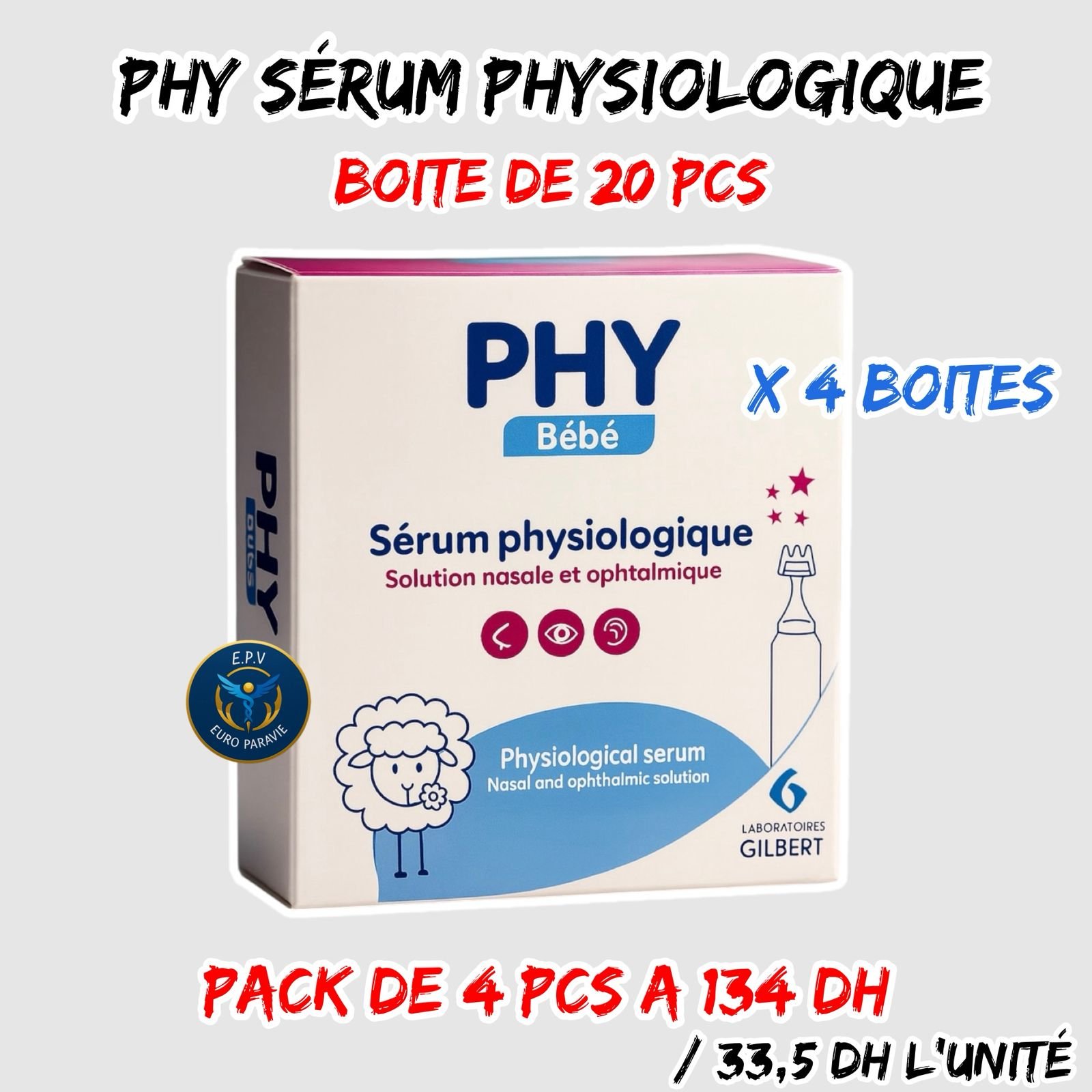 PHY SERUM PHISIOLOGIQUE 20 U