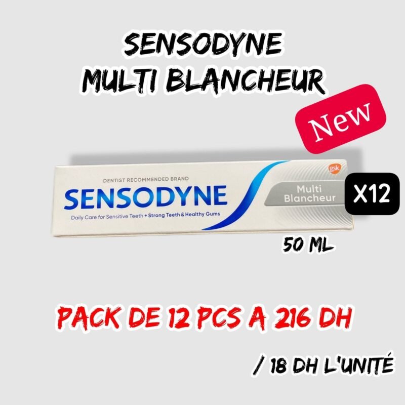💫SENSODYNE MULTI BLANCHEUR. PACK DE 12 PCS. /18 dh l'unité.