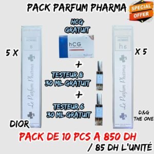 PACK PARFUM PHARMA 10 PCS  [5 pcs N°8 + 5 pcs N°6 + HCG GRATUIT + TESTEUR N°8 GRATUIT + TESTEUR N°6 GRATUIT ] ./stock limité