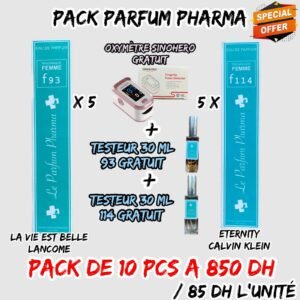 PACK PARFUM PHARMA 10 PCS  [5 pcs N°93 + 5 pcs N°114 + OXYMETRE SINOHERO GRATUIT + TESTEUR N°93 GRATUIT + TESTEUR N°114 GRATUIT ] ./stock limité