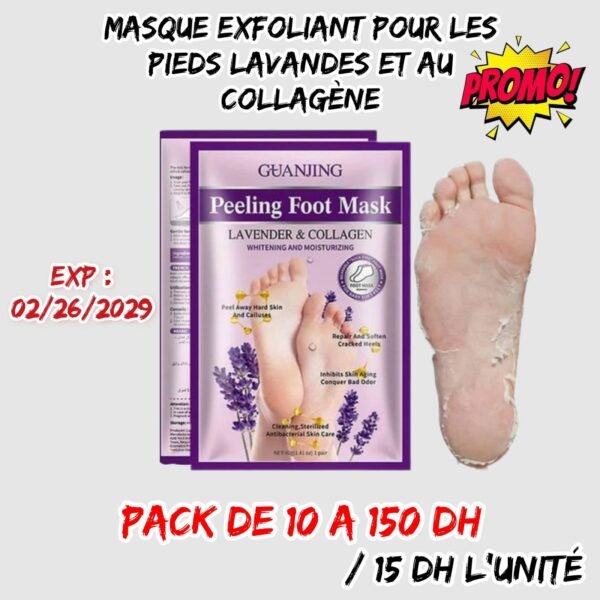 MASQUE EXFOLIANT POUR LES PIEDS LAVANDES ET AU COLLAGÈNE