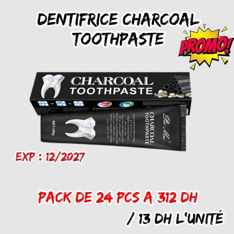 DENTIFRICE CHARCOAL TOOTHPASTE [ PACK DE 24 PCS A 312 DH / 13 DH L’UNITÉ ]