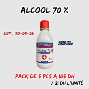 ALCOOL 70° 250 ML PACK DE 5 PCS A 105 DH