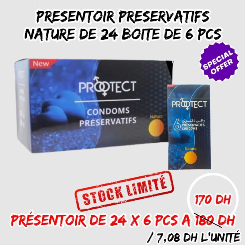 PRESENTOIR PRESERVATIFS NATURE DE 24 BOITE DE 6 PCS