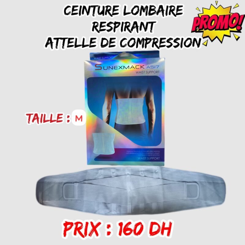 CEINTURE LOMBAIRE RESPIRANT ATTELLE DE COMPRESSION [ TAILLE:M ]