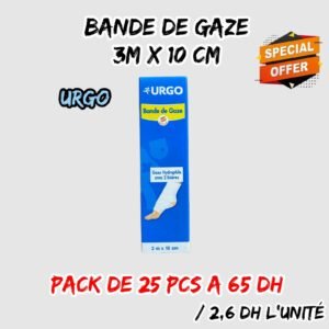 URGO BANDE DE GAZE 3M*10CM  PACK DE 25 pcs