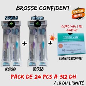PACK BROSSE CONFIDENT { SOUPLE + MEDIUM } + DISPO VAN 1ML GRATUIT