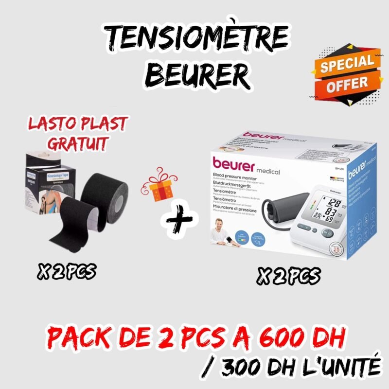 TENSIOMETRE BEURER + LASTO PLAST 2 PCS GRATUIT