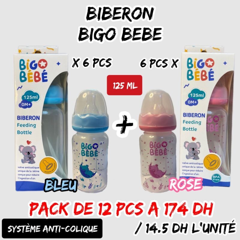 BIBERON BIGO BEBE 125ml PACK DE 12pcs