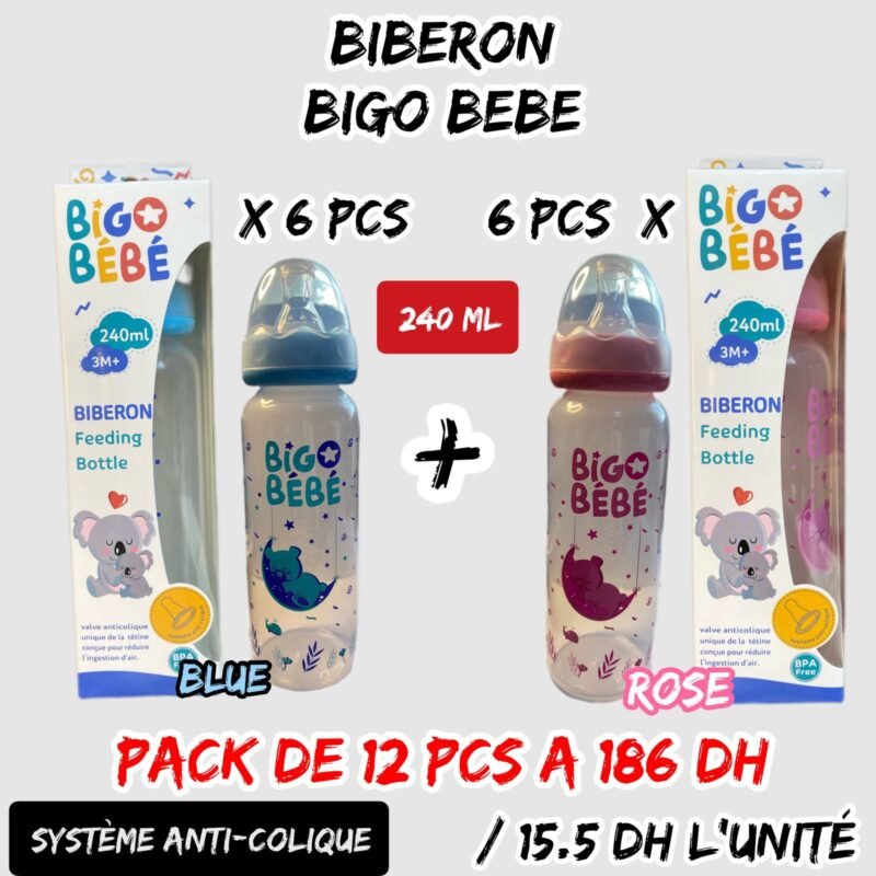 💫BIBERON BIGO BEBE 240ml pack de 12pcs.