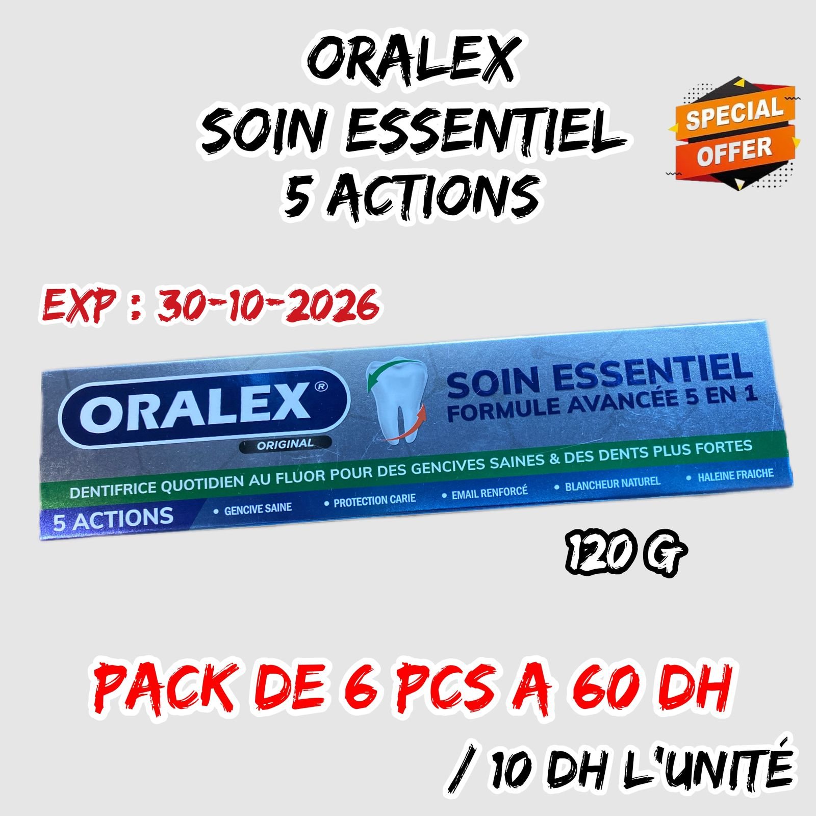 DENTIFRICE ORALEX SOIN ESSENTIEL 5 ACTIONS 120 g