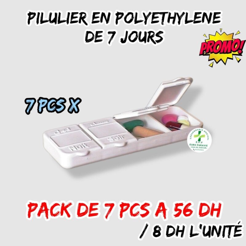 PILULIER EN POLYETHYLENE DE 7 JOURS
