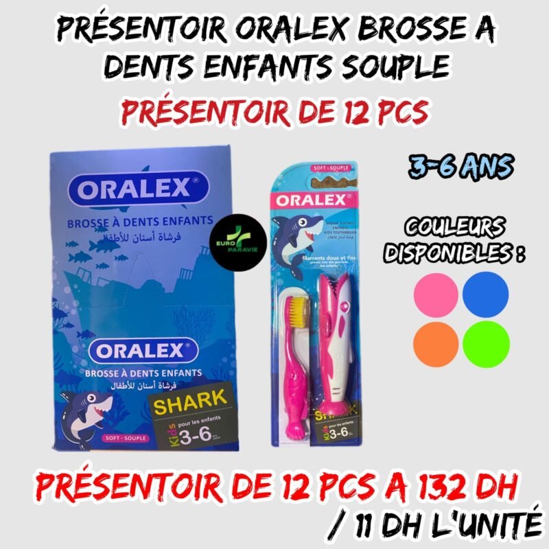 💫PRESENTOIR ORALEX BROSSE A DENTS ENFANTS SOUPLE 3-6 ans.