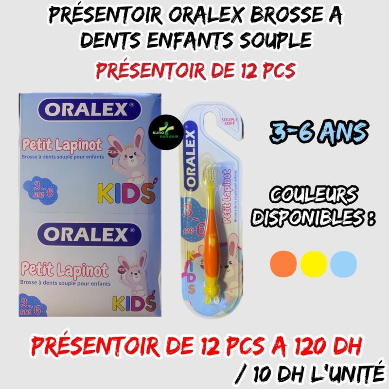 PRESENTOIR ORALEX BROSSE A DENTS ENFANTS SOUPLE 3-6 ans