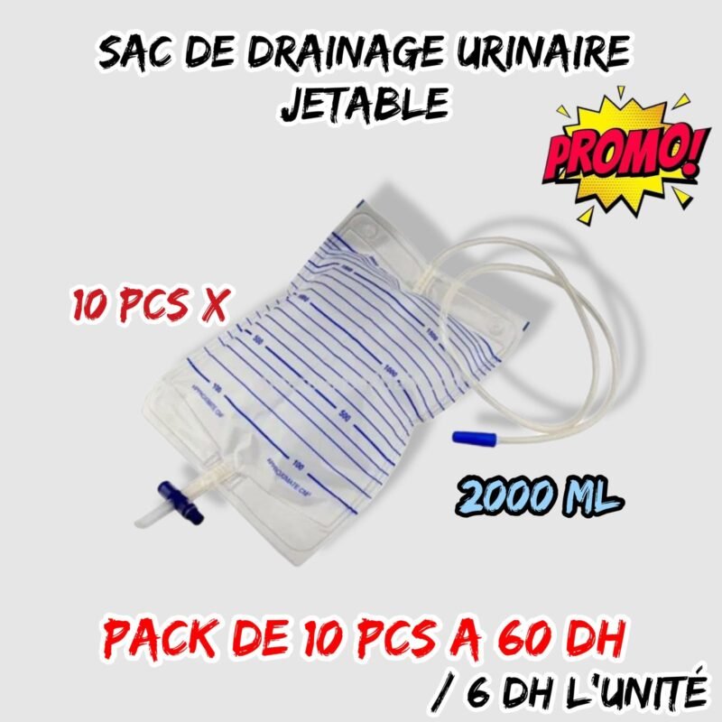 SAC DE DRAINAGE URINAIRE JETABLE 2000ml