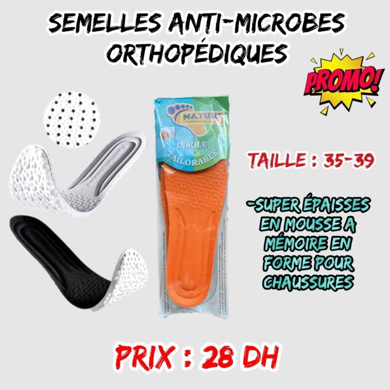 💫SEMELLES ANTI-MICROBES ORTHOPEDIQUES taille: 35-39