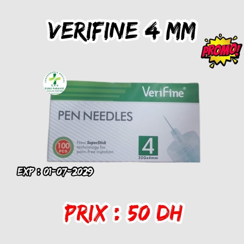 Aiguille pour stylo insuline /  VERIFINE 4mm.