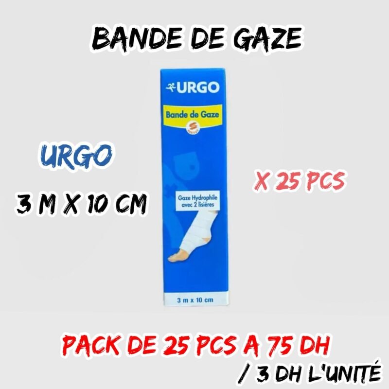 URGO BANDE DE GAZE 3M X 10CM