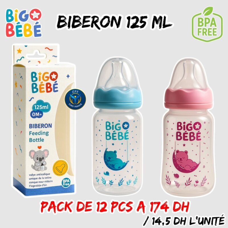 BIBERON BIGO BEBE 125ML { 12 PCS }