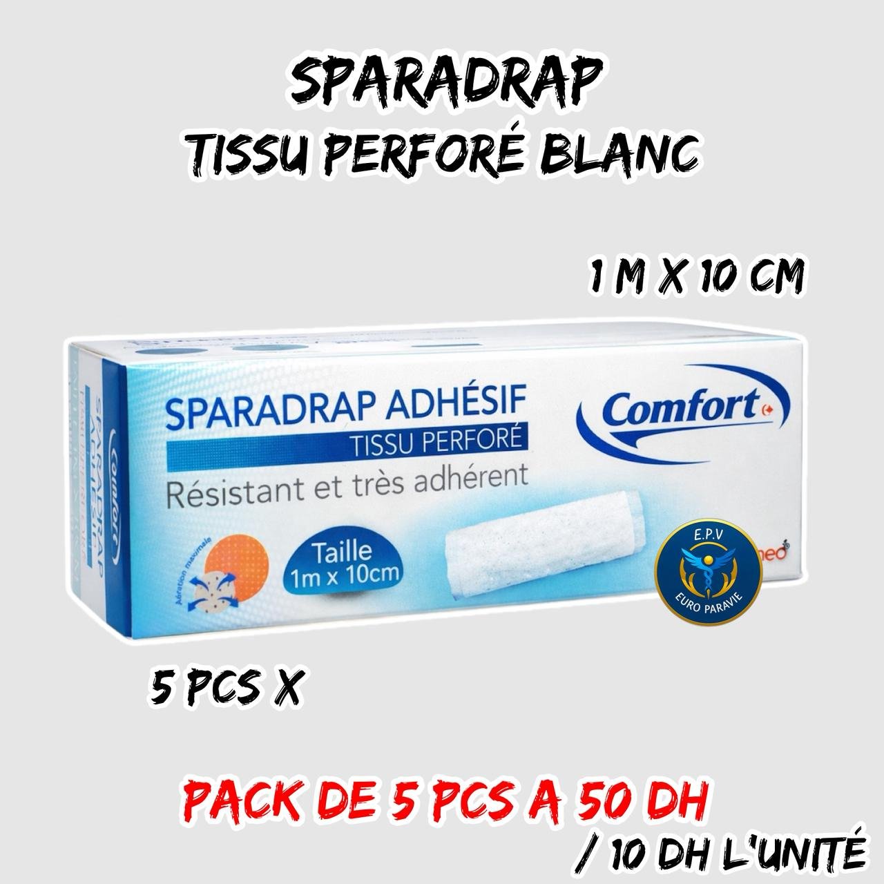 SPARADRAP BLANC 1M X 10CM { COMFORT }
