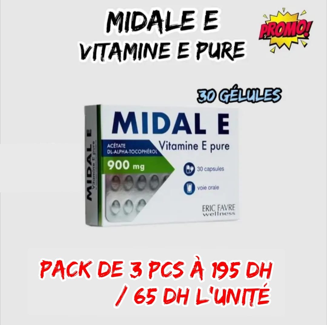 MIDAL E VITAMINE E PURE PACK DE 3 PCS.
