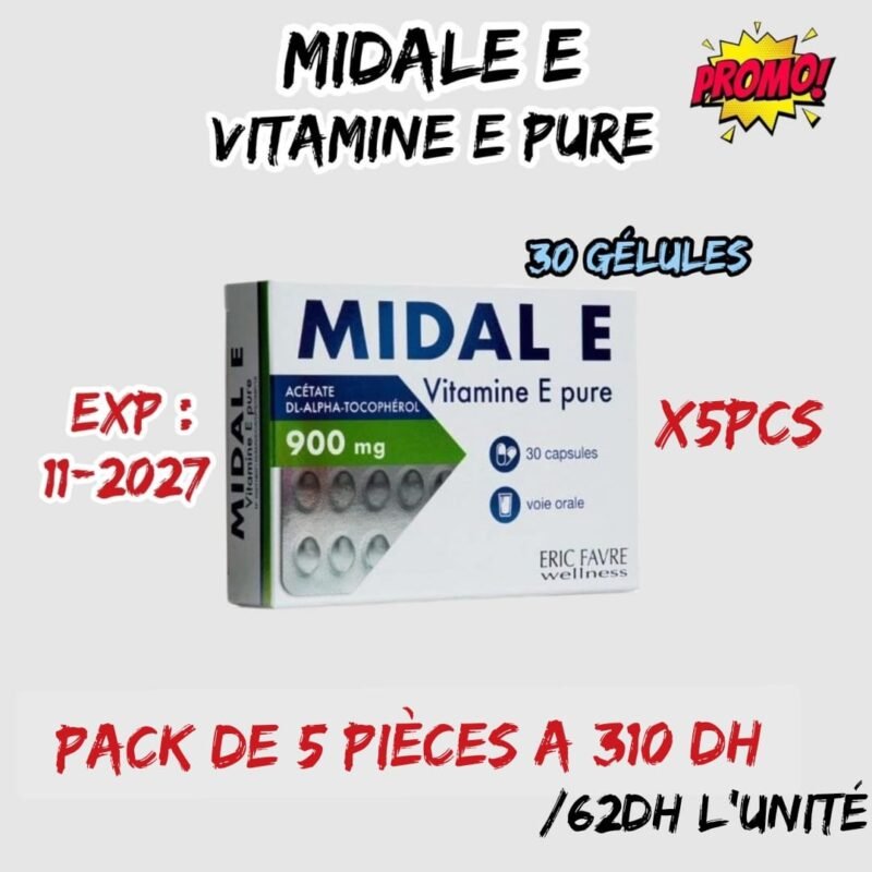 MIDAL E VITAMINE E PURE PACK DE 5 PCS