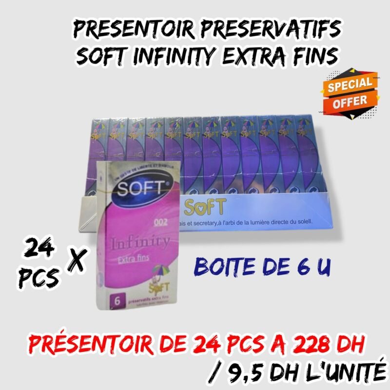 PRESERVATIFS SOFT INFINITY EXTRA FINS BOITE DE 6 * 24 pcs
