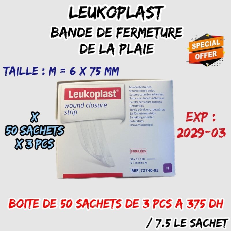 LEUKOPLAST BANDE DE FERMETURE DE LA PLAIE TAILLE M
