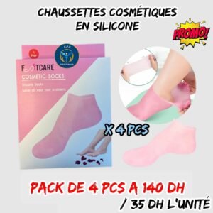 CHAUSSETTES COSMETIQUES EN SILICONE PACK DE 4 PCS