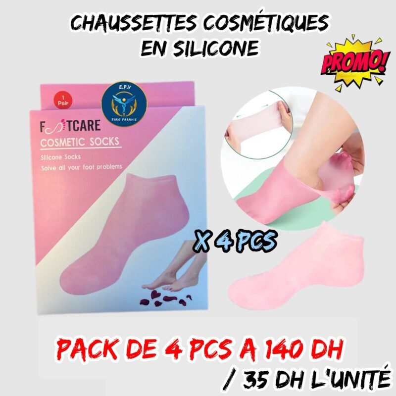 CHAUSSETTES COSMETIQUES EN SILICONE PACK DE 4 PCS