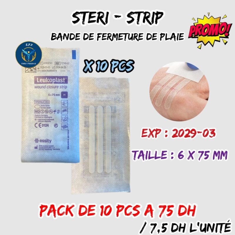 STERI-STRIP 6 x 75mm PACK DE 10 PCS