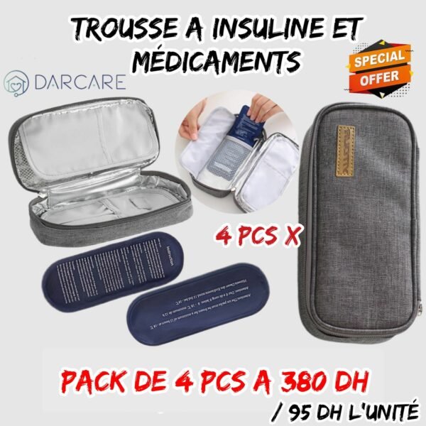 TROUSSE A INSULINE ET MEDICAMENTS PACK DE 4 PCS