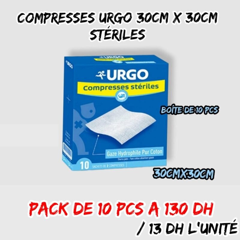 URGO COMPRESSE DE GAZE STERILES 30 CM X 30 CM