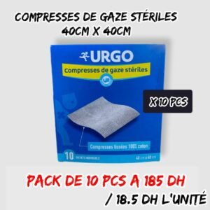 URGO COMPRESSE DE GAZE STERILES 40 X 40