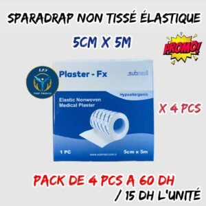 SPARADRAP NON TISSE ELASTIQUE 5CM*5M