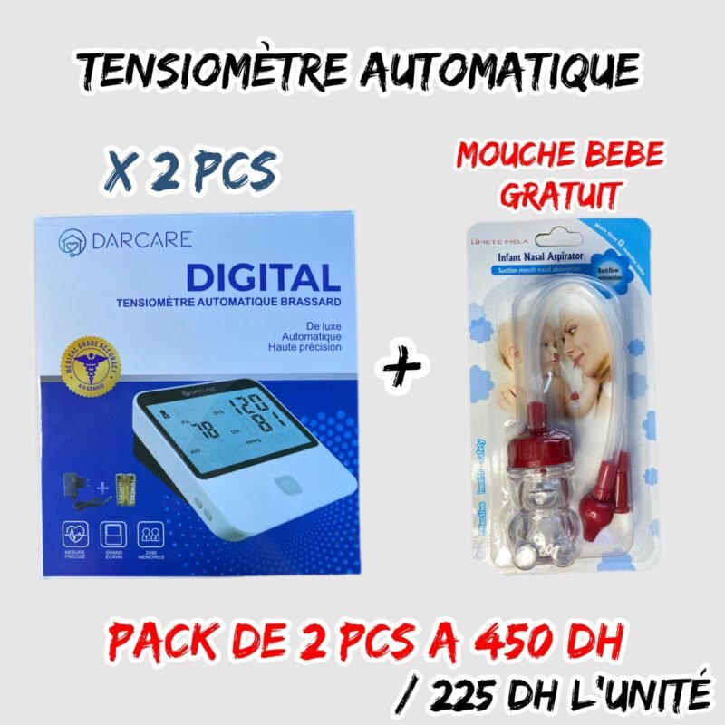 TENSIOMETRE AUTOMATIQUE PACK DE 2 PCS + MOUCHE BEBE GRATUIT