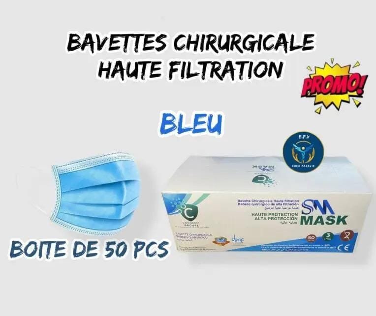BAVETTES CHIRURGICALE BLEU